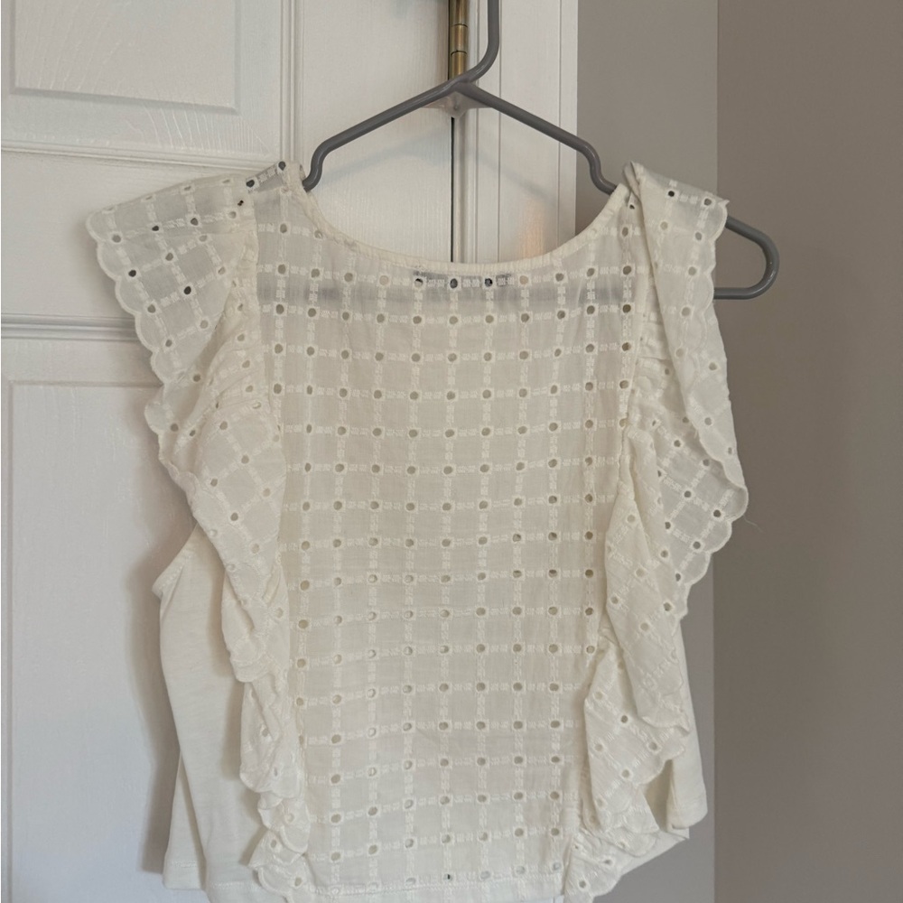 Zara Cream Eyelet Women's Blouse